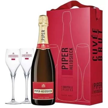 Piper-Heidsieck - Brut - Bouteille (75cl) met 2 Flutes